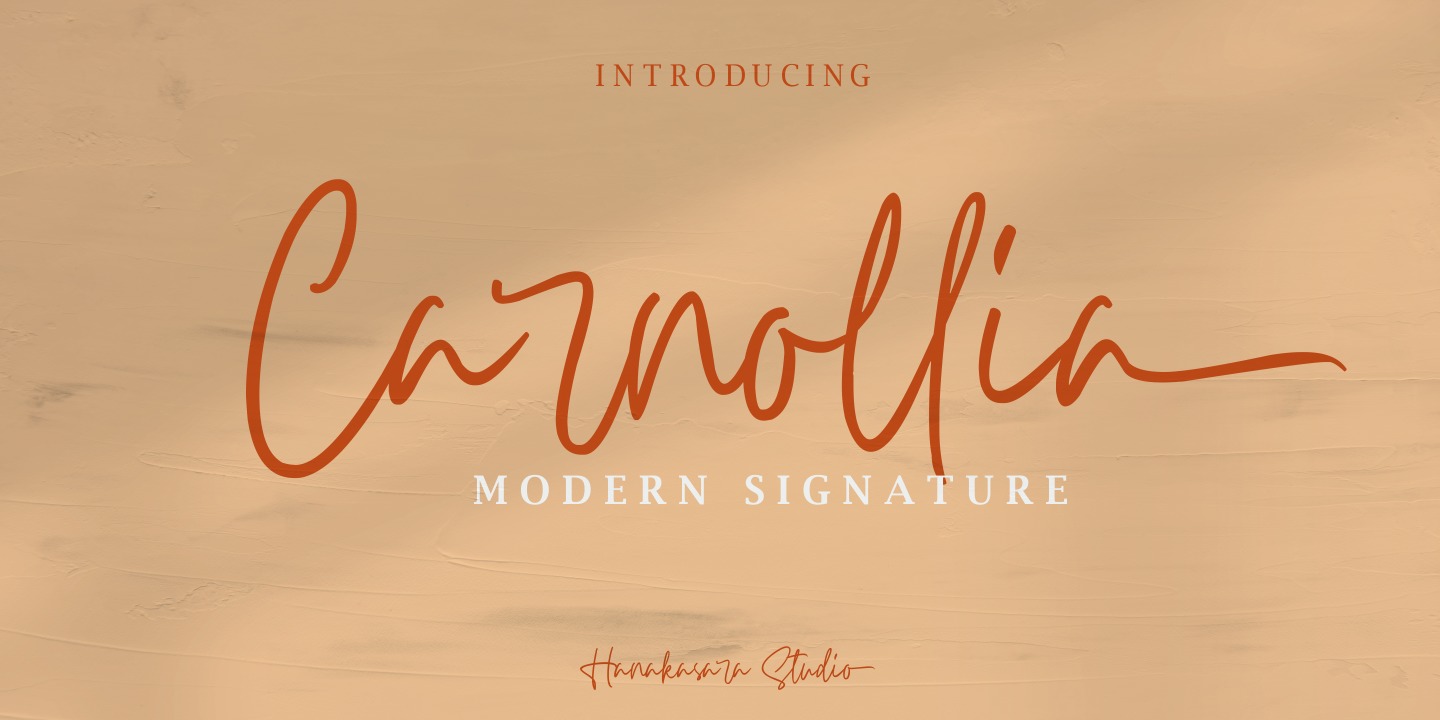Beispiel einer Carnollia Signature-Schriftart